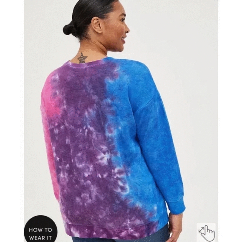 Torrid Grateful Dead tie die purple pink pullover Sweater Hoodie Sz 2 New Tags - Picture 3 of 3